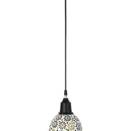 1ST TIME White & Green Textured Bell Shaped Hanging Ceiling Lamp-picture-37