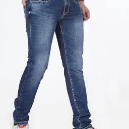 MAD-O-WHAT Men Slim Fit Mid-Rise Heavy Fade Denim Jeans-picture-19