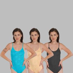 Samvar Pack Of 3 Women Back Lace Baby Doll-image-44