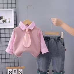 StyleCast x Revolte Boys Striped Shirt Collar Solid Clothing Set-picture-38