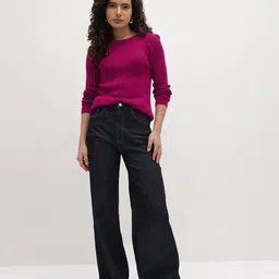 The Roadster Life Co. Ribbed Pure Acrylic Raglan Sleeves Pullover image 2