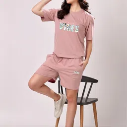 FITIN OUTFIT Women Peach Pure Cotton Nightdress-image-90