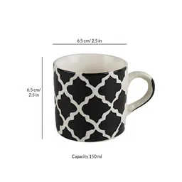 CDI Black & White Ethnic Motifs Printed Ceramic Glossy Mugs Set of Cups and Mugs image 4