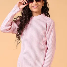 V-Mart Girls Cable Knit Pullover Sweaters image 1