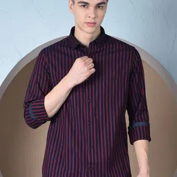 Canary London Men Smart Slim Fit Striped Casual Shirt-picture-36