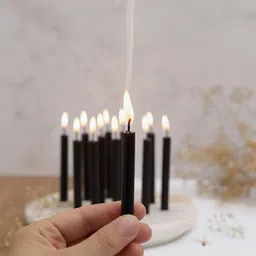 ASIDEA Black & Black 50 pieces Pillar Candle-picture-39