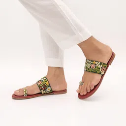 Aprajita Toor Women Ethnic One Toe Flats with Bows image 2