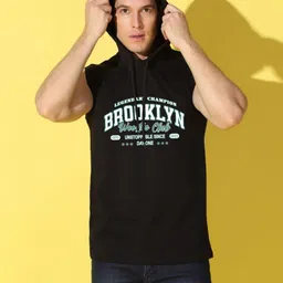 WOOSTRO Men Typography Printed Hooded Slim Fit T-shirt-picture-38