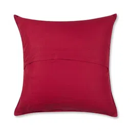 Fabindia Kashi Maroon & Gold-Toned Chevron Self Design Square Cushion Cover image 1