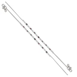 Heer Collection Set Of 2 Silver-Plated Stone Studded Anklets image 5