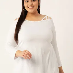 theRebelinme Women Plus Size Off-Shoulder Pure Cotton Top-picture-19