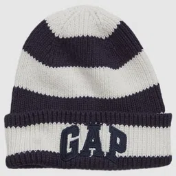 GAP Boys Striped Cotton Beanie Caps with Brand Embroidery-image-30