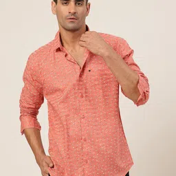 JADEBERRY Men Classic Slim Fit Opaque Printed Casual Shirt-image-16