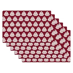 Kuber Industries 6-Pcs Beige & Maroon Printed Fridge Mat image 5