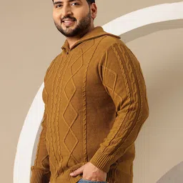 Sztori Plus Size Acrylic Self-Design Pullover image 5