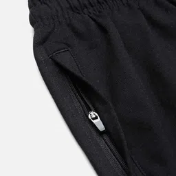 jass men Men Solid Black Track Pants image 3