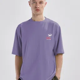 NOBERO Men Printed Drop-Shoulder Sleeves T-shirt image 3