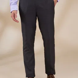 Park Avenue Men Checked Formal Trousers-picture-32