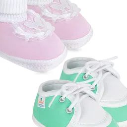 NESKA MODA Kids Pack Of 2 Cotton Booties image 2