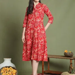 KALINI Floral Print A-Line Dress-image-80