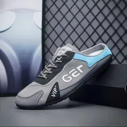 swastik Open Stitched Design Lightweight Evening Wedding Slip for men (Black,White,Grey, Walking Shoes For Men image 5