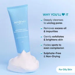 dot & key Deep Pore Clean Foam with Seawood Extract,Minimizes Pores, Controls Oil Face Wash image 2