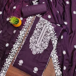 KALINI Embroidered Pure Cotton Unstitched Dress Material-picture-15