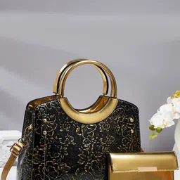 StyleCast Women Floral Printed Structured Handheld Bag with Pouch-image-58