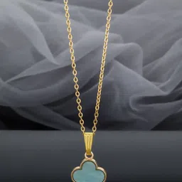 Birado Jewellery Set Of 2 Stainless Steel Gold-Plated Enamelled Pendants With Chain image 4