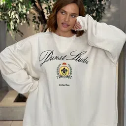 LULU & SKY Typography Printed Round Neck Oversized Pullover Sweatshirt-picture-11