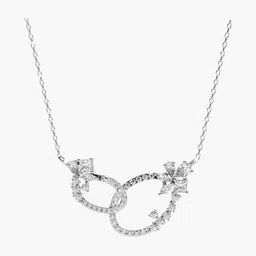 VALANOVA 925 Sterling Silver White Gold Diamond Studded Chain - 1.0 gm-picture-31