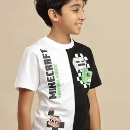 Kids Ville Boys Minecraft Printed Pure Cotton Tshirt image 2