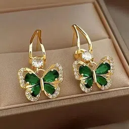 SIVA BY ANIKA Rhodium-Plated Artificial Stones Studded Korean Quirky Drop Earrings image 3