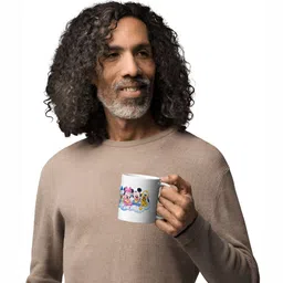 Mr UVD White & Pink Mickey Mouse Printed Ceramic Glossy Mug - 350 ml image 4