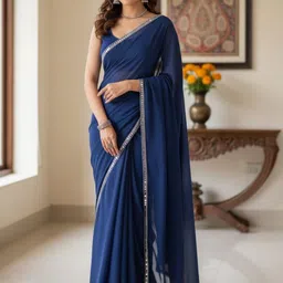 ALBIRA CREATION Mirror Work Pure Georgette Banarasi Saree-picture-46