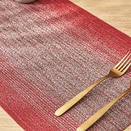 Home Centre Eden 6-Pcs Red & Grey-Melange Textured Rectangular Table Placemats-image-43