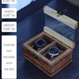 Creation India Craft Brown 2 Slots Watch Organiser Box image 3