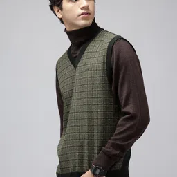 ColorPlus Checked V-Neck Sweater Vest image 3