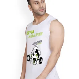 SLOWLORIS Pack Of 2 Printed Gym Vests VSL26 CMB(CHS MUSTARD)(GYM WHITE) image 2