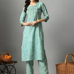 Sangria Striped Straight Kurta With Palazzo-picture-11