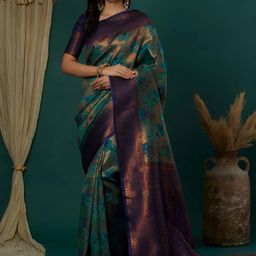 Vastravatika Ethnic Motifs Woven Design Zari Kanjeevaram Saree-picture-15