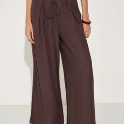 Honey by Pantaloons Women Wide Leg Mid-Rise Trousers-picture-41