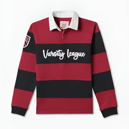 R&B Boys Typography Striped Polo Collar Applique T-shirt image 1