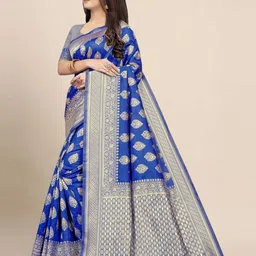 AMRUTKALA SAREES Ethnic Motifs Woven Design Zari Banarasi Saree image 2