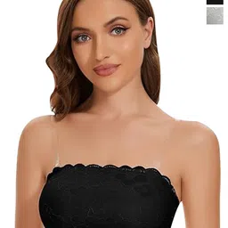 ComfyStyle Floral Bandeau Bra Full Coverage Lightly Padded image 1