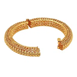 House of Pataudi Set Of 2 Gold Plated Textured Bangles image 3