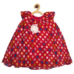 Creative Kids Polka Dot Print Georgette A-Line Dress image 3