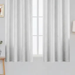 Aura Regal Bloom White 2 Pieces Black Out Window Curtains-image-63