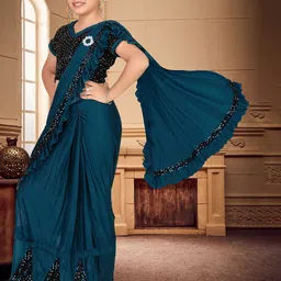 HARPITA Sequinned Ready to Wear Saree image 5