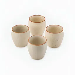 Fabindia Beige & Brown Textured Ceramic Glossy Kulladhs Set of Cups and Mugs image 4